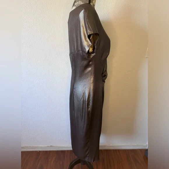 Escada Metallic Silver Shift Cocktail Party Mini Dress - Size 42 - L - Picture 4 of 13